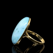 Anillo en oro amarillo 18 k con turquesa