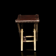 20th-century leather hunting stool - 4