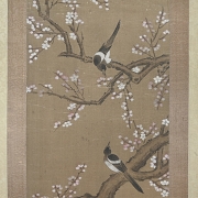 Chinese painting ‘Magpies on a Plum Tree in Bloom’, signed Chen Mei