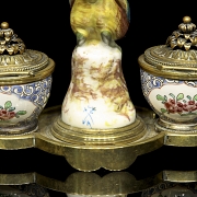 Mennecy Porcelain double writing desk “Bird on branch” 18th-19th centuries - 4