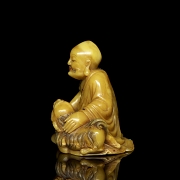 Shoushan stone figure ‘Luohan with beast’, Qing dynasty