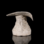 Porcelain cushion with white enamel ‘Characters’, Ding kiln
