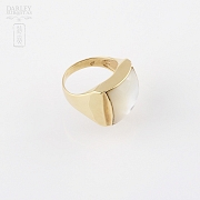 天然珍珠母配18K黄金戒指 - 2