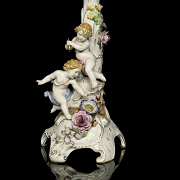 Pair of ‘Von Schierholz’ porcelain candlesticks, 19th century