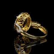 Anillo en oro amarillo de 18K con citrino y diamantes