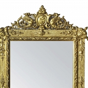 Louis XV style carved and gilded wooden mirror, 19th century