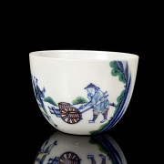 Pareza de tazas de porcelana wucai 