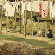 Jose Lupiañez y Carrasco (1864-1933) ‘Washerwomen on the Bridge of Segovia’