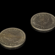 Two 50-cent coins, Hong Kong, 1963 and 1967