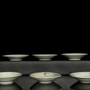 Juego de seis platos de cerámica esmaltada, dinastía Ming - 4