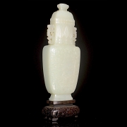 Jarrón de jade blanco de Hetian 