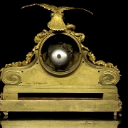Mantel clock in bronze and porcelain, France, 19th century.