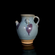 Jarra de cerámica con doble asa y esmalte Junyao, estilo Yuan