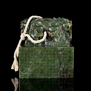 Sello de jade verde espinaca