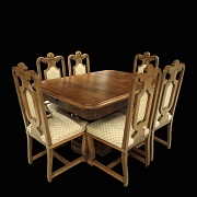 Carved wood dining room set, 20th century - 3