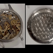 Extraordinary prototype Omega wrist chronograph, Calibre 33.3 CHRO T1-T2