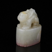 Sello oval de jade blanco de Hetian