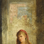 J. Harwey (19th century) ‘Young Man with Mandolin’