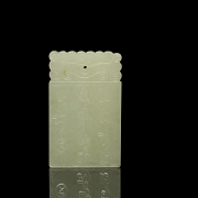 Jade plaque ‘Elder with birds’, Qing dynasty