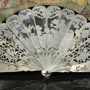 Abanico isabelino de nácar, s.XIX