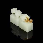 Doble sello de jade blanco