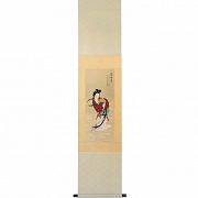 Pintura china “Ofrenda de longevidad de Magu”, con firma Huang Jun