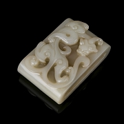 Carved Hetian jade buckle ‘Dragon’, Qing dynasty