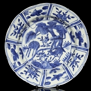 Pair of blue-and-white porcelain ‘Landscape’ dishes, Qing dynasty - 1