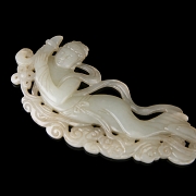 Carved jade plaque ‘Guanyin among clouds’, Qing dynasty
