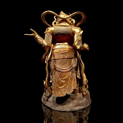 Magnificent bronze figure of ‘Guăng Mù Tiān wáng, Heavenly King’, Ming dynasty