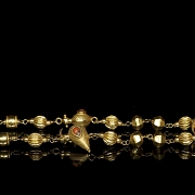 Gold-plated silver and coral necklace, 19th century