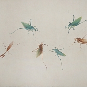Chinese painting ‘Insects and Calligraphy’, signed Jiang Hanting