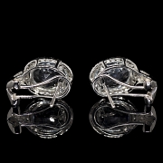 Pendientes en oro blanco de 18 kt con aguamarinas y diamantes