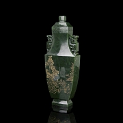 Jarrón de jade verde espinaca 