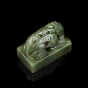 Sello de jade verde espinaca