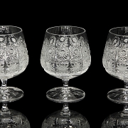 Set of glassware with jug and six glasses, 20th century