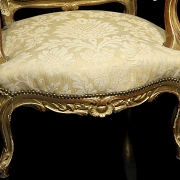 Pareja de sillones estilo Luis XV, Francia, ffs. s.XIX