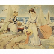 Arturo Pitarch Pechuán ‘Two Women on the Beach’, 1910
