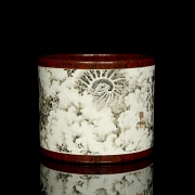 Porcelain brush pot ‘Poem’, with Qianlong seal