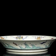 Glazed porcelain plate ‘Buddhist Emblems’, with Yongzheng mark