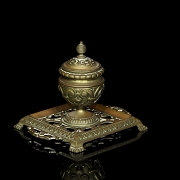 Escribanía de bronce estilo neobarroco, s.XX - 3