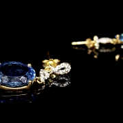 Pendientes en oro amarillo de 18k con topacios y diamantes