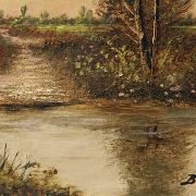 20th-century French school ‘Houses by the Lake’