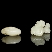 Dos figuras de jade blanco 