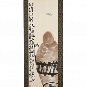 Chinese painting “Chrysanthemums and stone rock,” signed Qi Baishi