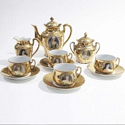 Juego de cafe dorado