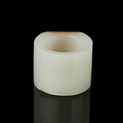 Anillo-sello de jade blanco 