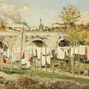 Jose Lupiañez y Carrasco (1864-1933) ‘Washerwomen on the Bridge of Segovia’