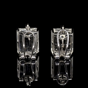 Pendientes en oro blanco de 18K, con aguamarina y diamantes