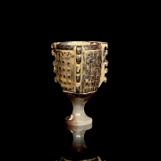 Copa de jade tallado, periodo Reinos Combatientes